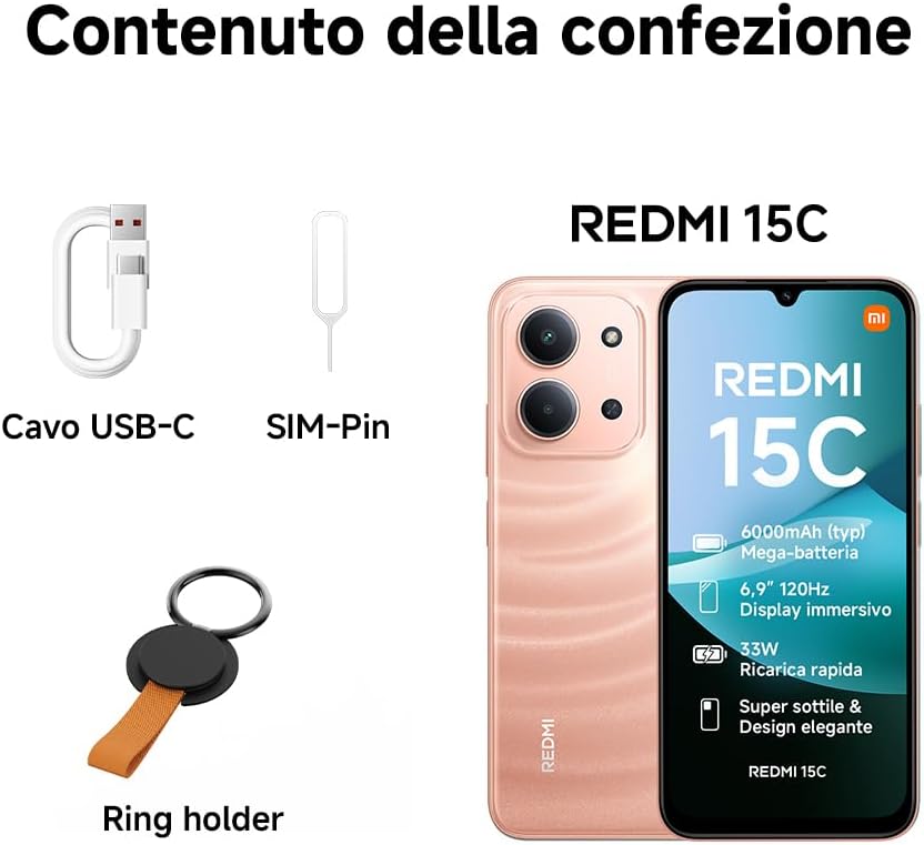 Xiaomi Redmi 15c 4+256GB 6.9" 4G Twilight Orange EU