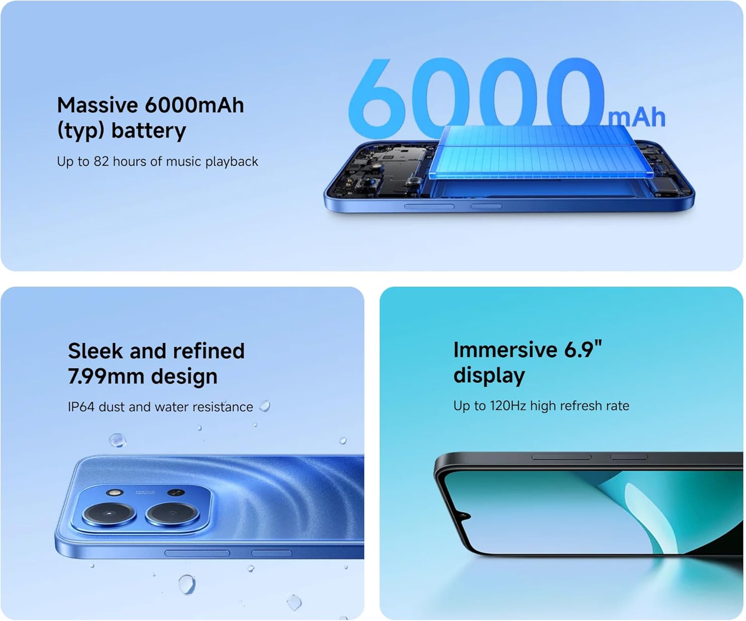 Xiaomi Redmi 15c 8+256GB 6.9" 4G Moonlight Blue DS EU