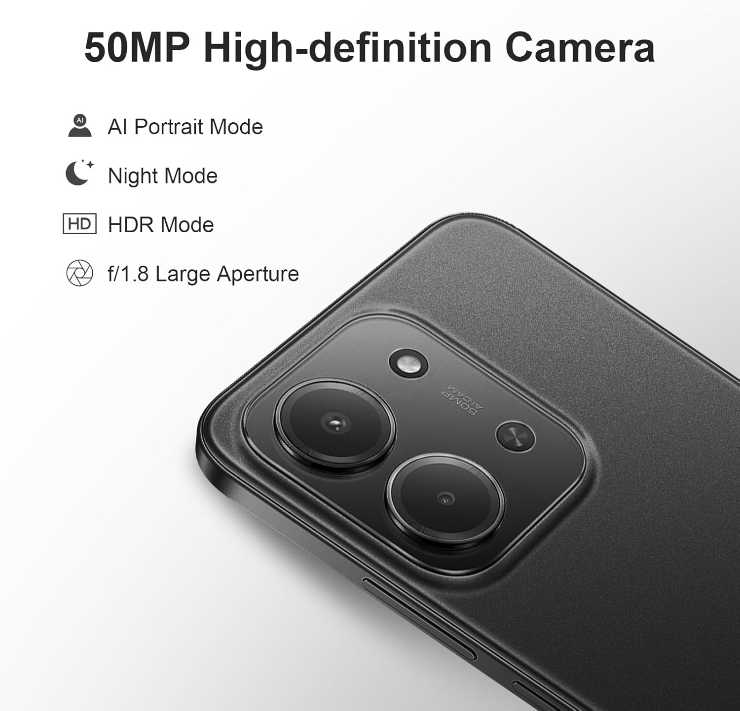 XIAOMI Redmi 15C Smartphone - 4GB/128GB, 6.9" 50MP 120Hz, Dual SIM 4G, 6000mAh Midnight Black