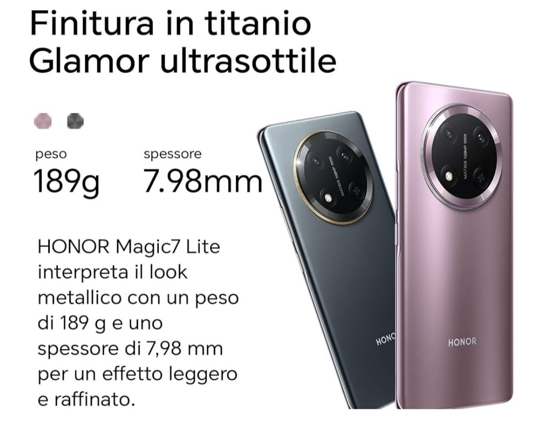 HONOR Magic7 Lite 5G – 8GB RAM + 512GB Memoria – 6600 mAh