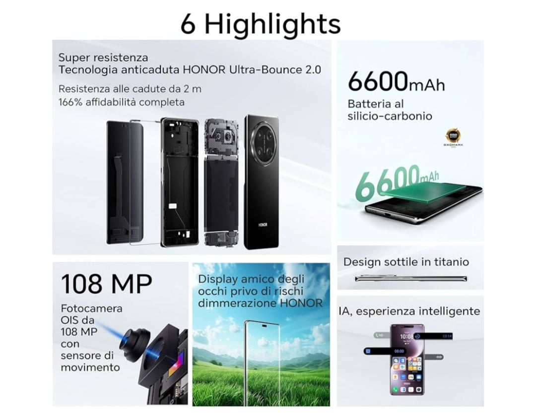 HONOR Magic7 Lite 5G – 8GB RAM + 512GB Memoria – 6600 mAh