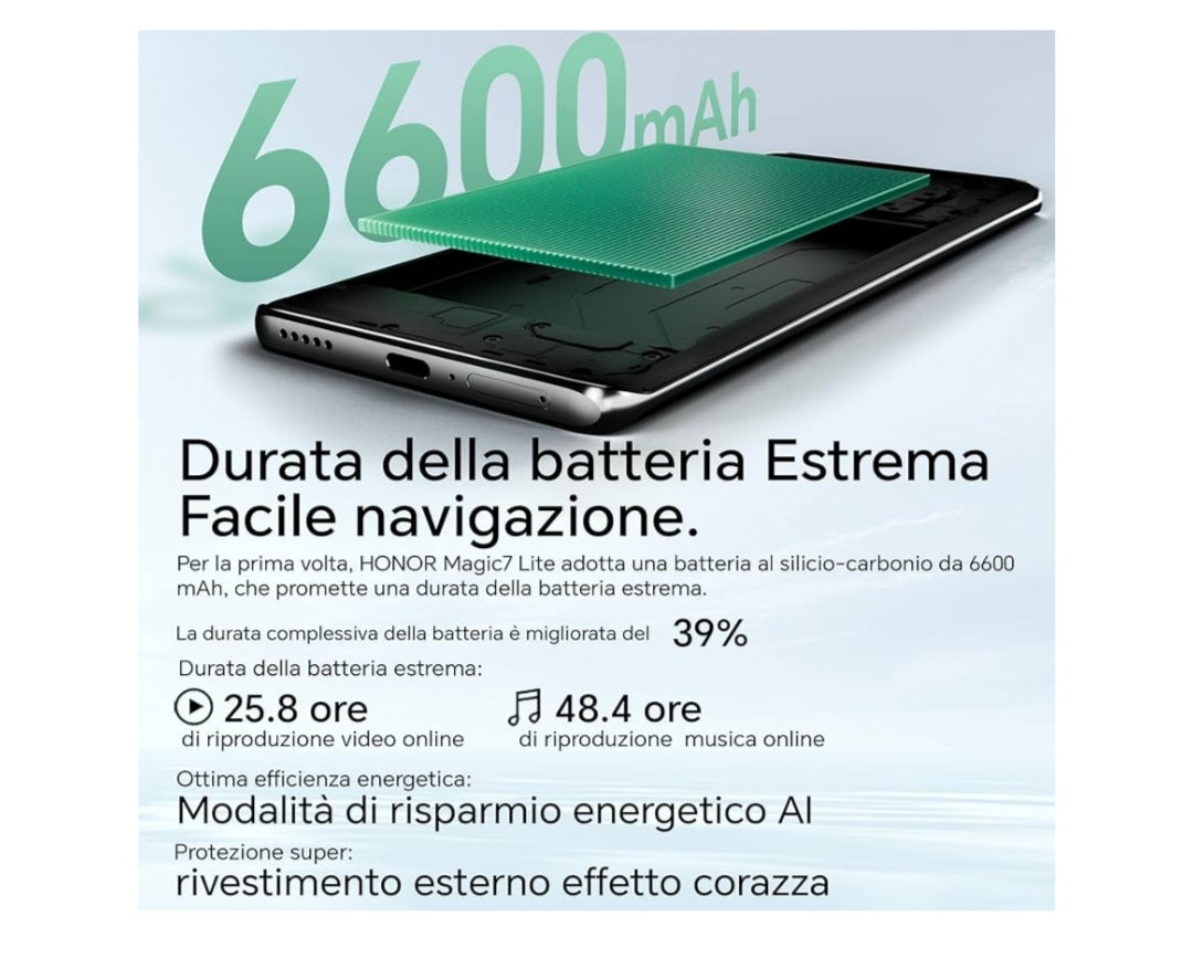 HONOR Magic7 Lite 5G – 8GB RAM + 512GB Memoria – 6600 mAh