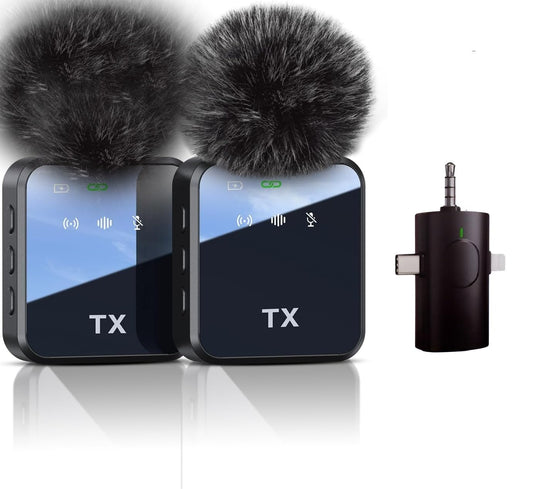 BKN (F11-2 Microfono wireless 3 in 1, microfono wireless con cancellazione del rumore