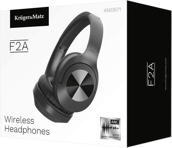 Kruger & Matz Cuffie F2A senza fili con cancellazione attiva del rumore design pieghevole KM0671