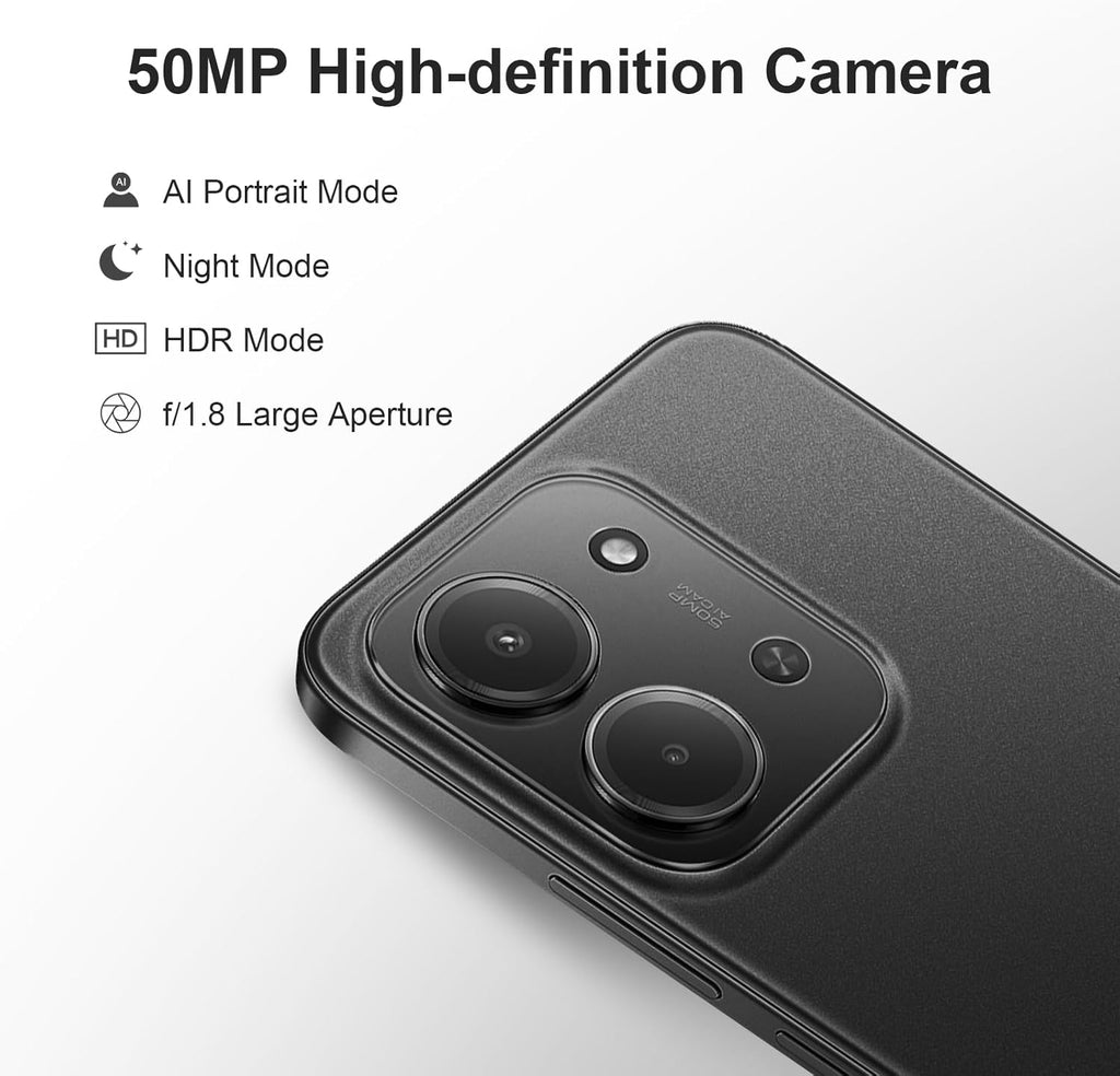 XIAOMI Redmi 15C Smartphone - 4GB/128GB, 6.9" 50MP 120Hz, Dual SIM 4G, 6000mAh Midnight Black