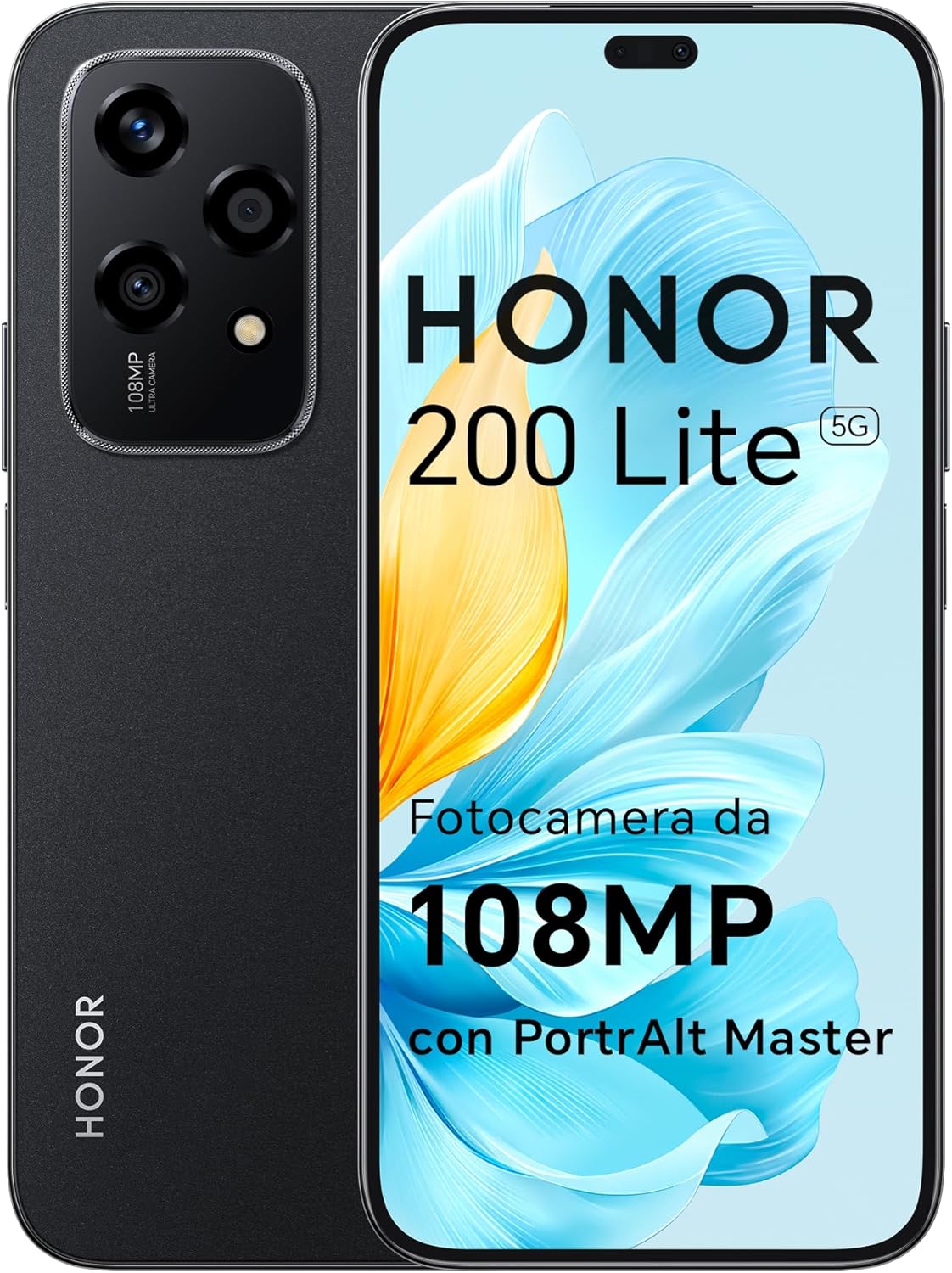 Honor 200 lite 5G 256 GB Negro Medianoche 