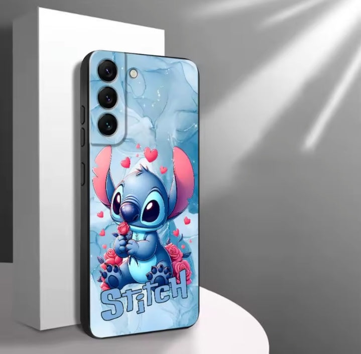 Custodia per telefono Cartoon Disney Stitch Flower per Samsung Galaxy A56 5G