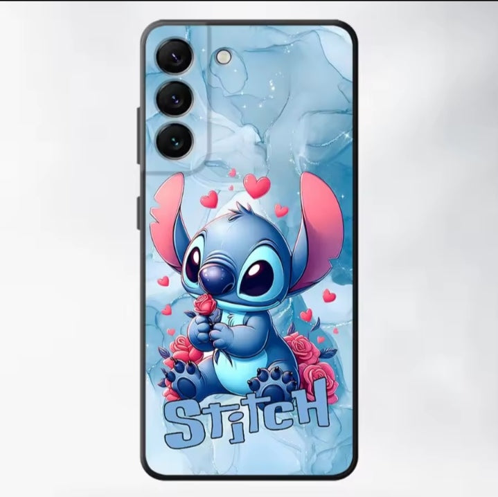 Custodia per telefono Cartoon Disney Stitch Flower per Samsung Galaxy A56 5G
