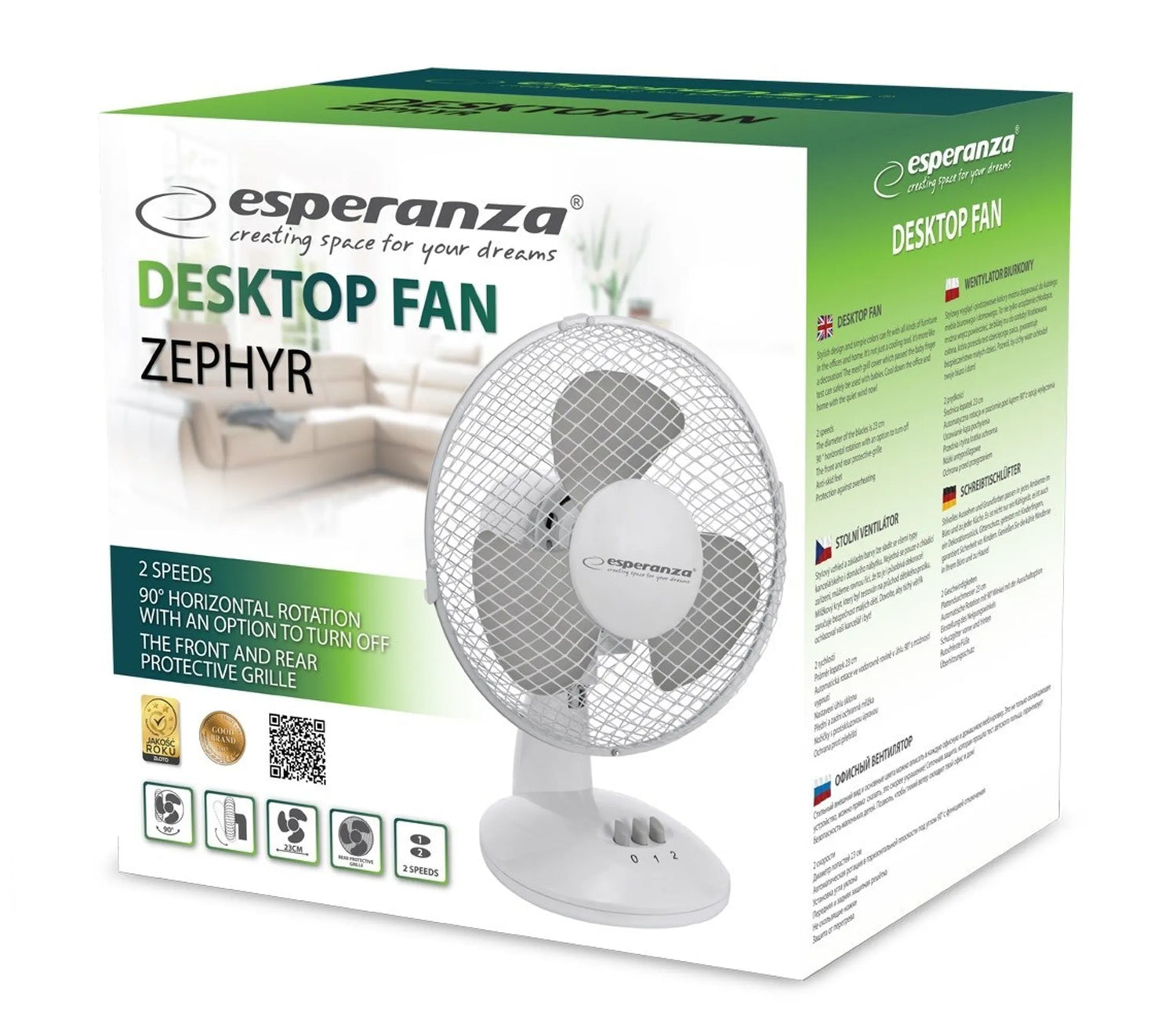 EHF004WE Ventilatore da tavolo Esperanza 9&